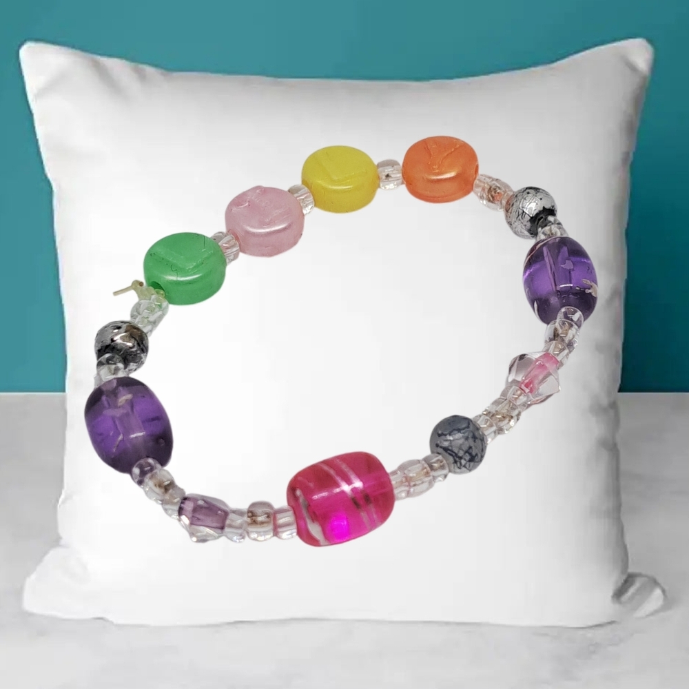 Colorful Beaded Stretcht Slip-on Bracelet